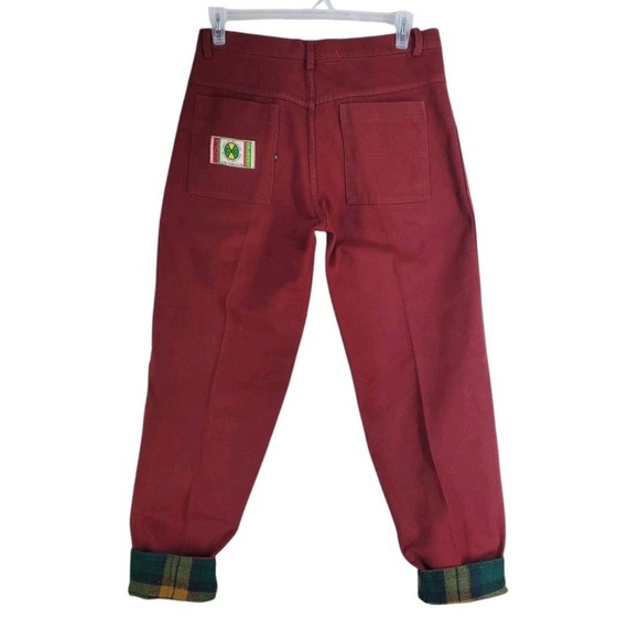 Vtg Y2K Cross Colours Jeans Men 30 Maroon Pleated Hi Rise Tapered (31x30.5) RARE - Picture 1 of 12